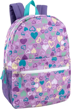17 Inch Backpack with Side Pockets for Girls for School, Travel, Hiking, Camping