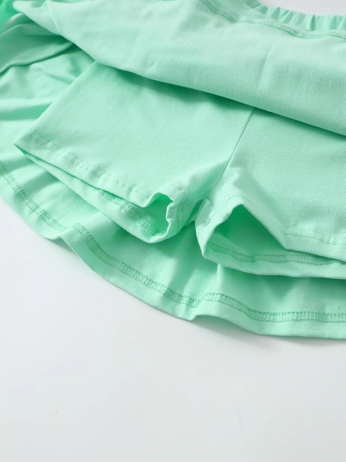 2 Pack Girls Pleated Skirts Athletic Tennis Mini Skirt Elastic Waist Active Skort 4-12Y