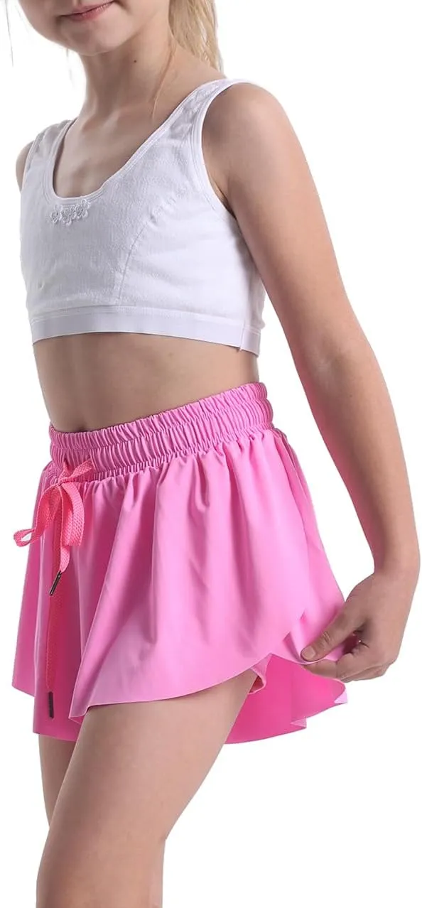 3 Pack Butterfly Flowy Shorts Skirts for Girls Tennis Cheer Stuff Athletic Preppy Running Sports Skirt for Teen Girls