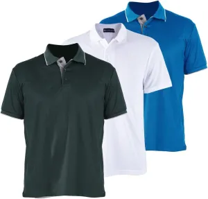 3 Pack Mens Polo Shirts Summer Quick Dry T-Shirt Slim Fit Short Sleeve Casual Sports Workout Golf Tees