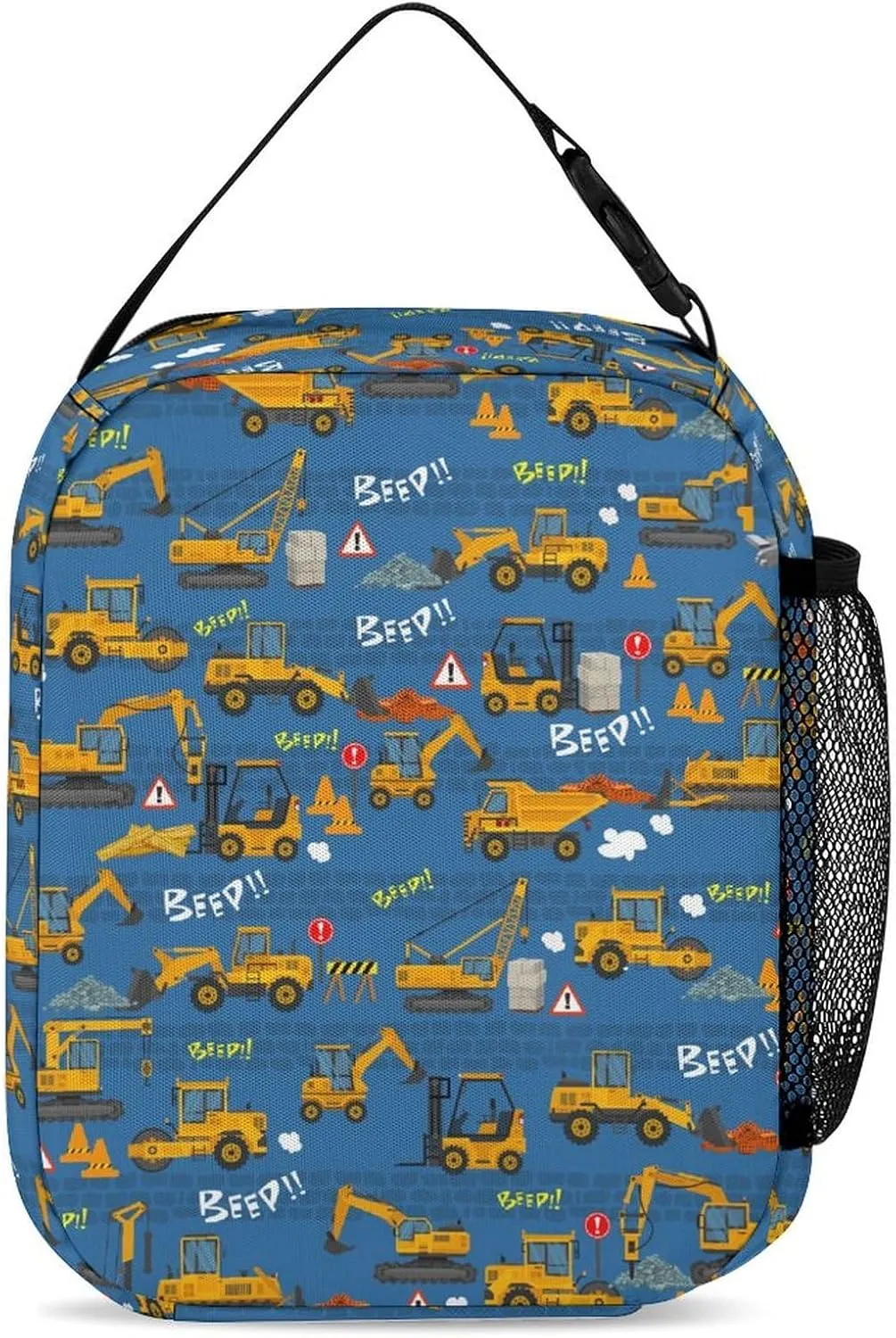 3pcs Cartoon Excavator Backpack Set, Multi-functional Laptop Bag 17in Water Resistant Travel Daypack, Large Capacity Double Shoulder Backpack With Lunch Bag (Cartoon Excavator