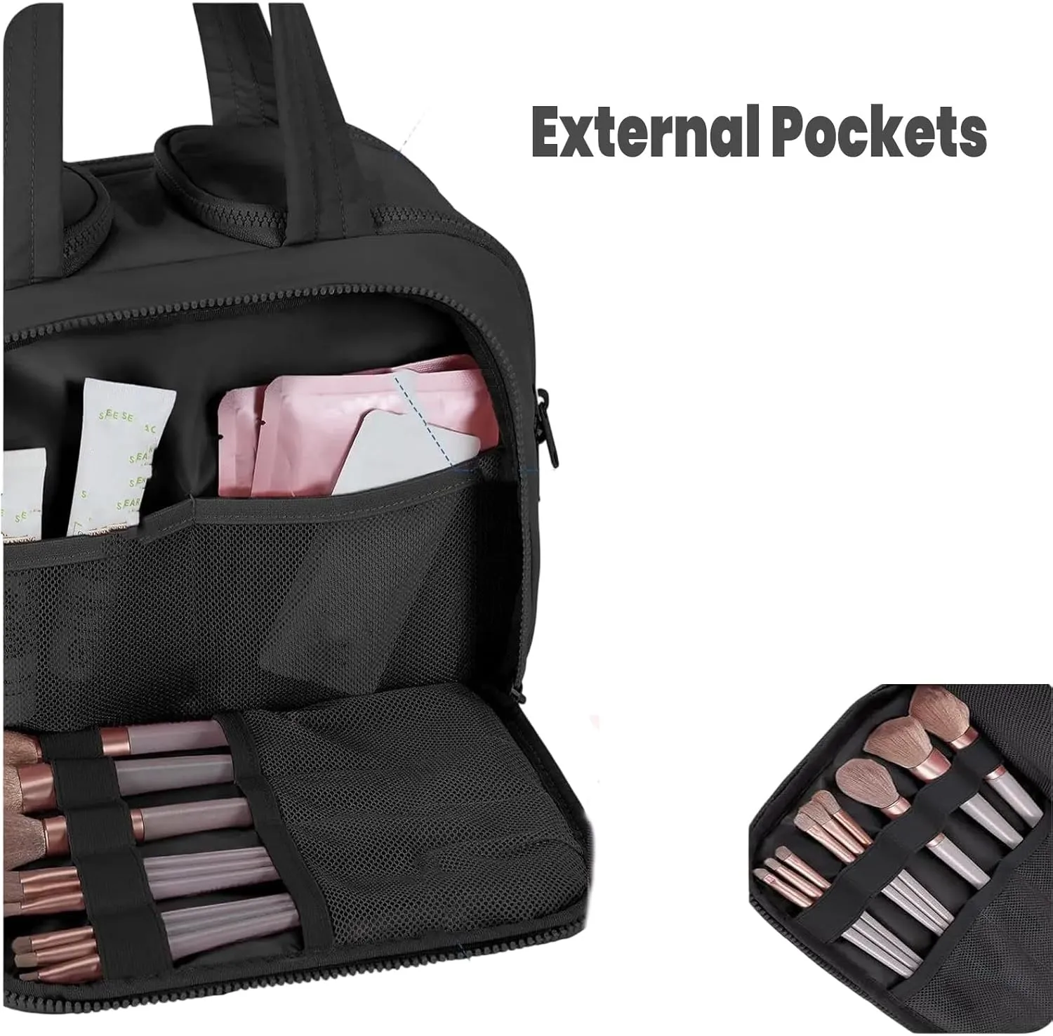 4-In-1 Puffy Multi-Functional Toiletry Bag, Travel Toiletry Bag For Women, Large-Capacity Travel Hanging Organizer for Toiletries & Beauty Essentials (Off-white)