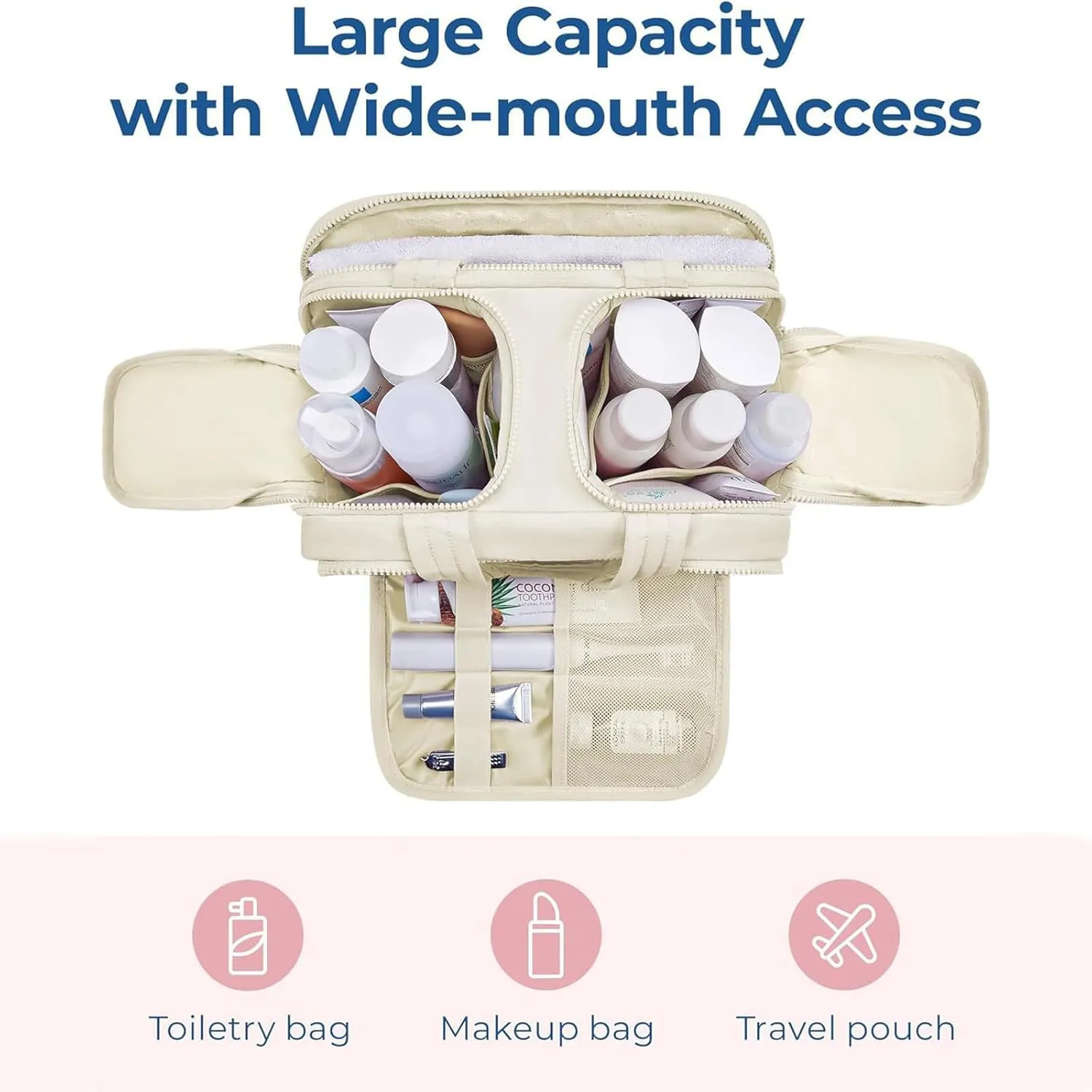 4-In-1 Puffy Multi-Functional Toiletry BagLightweight Hanging Travel Toiletry Bag, Large Capacity Wide-Open Travel Cosmetic Bag With 4 Compartments And Handle (Color-2)