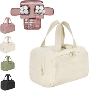4-In-1 Puffy Multi-Functional Toiletry BagLightweight Hanging Travel Toiletry Bag, Large Capacity Wide-Open Travel Cosmetic Bag With 4 Compartments And Handle (Color-3)
