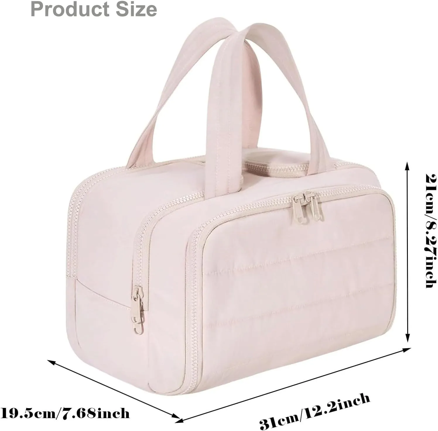 4-in-1 Puffy Multi-Functional Toiletry Bag,Travel Toiletry Bag, Lightweight Large Wide-Open Travel Bag for Women,Puffy Cosmetic Bag with Handle for Accessories,Essentials, Toiletries (Pink)