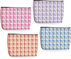 4 Pieces Preppy Stuff Preppy Makeup Bag Preppy Gifts for Women Teen Girls Monkey Lover Friend Bestie Sister Niece Birthday Christmas Friendship Gifts Cosmetic Bag Travel Pouch Preppy Bag