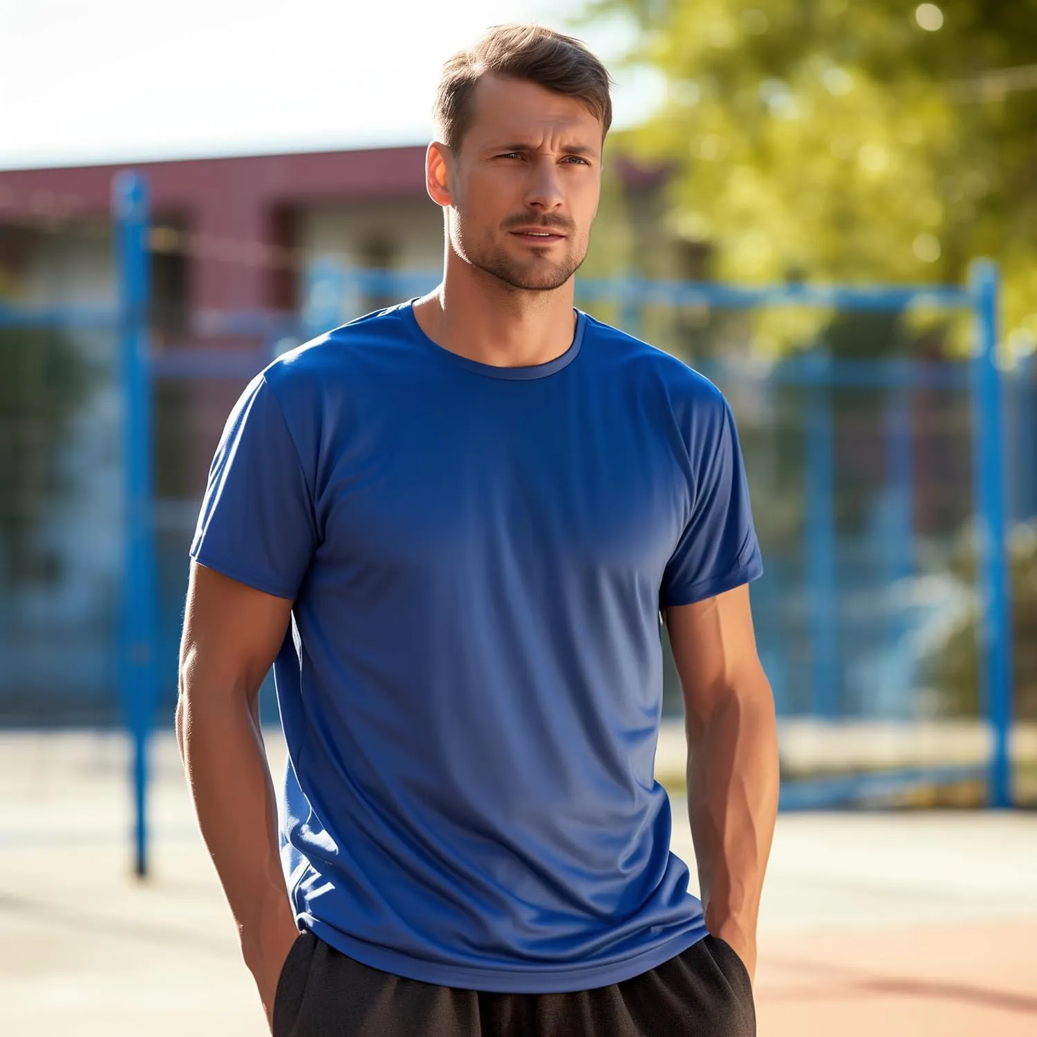 5 Pack Mens Short Sleeve Quick Dry Active Athletic T Shirt Running Gym Workout Tee Tops