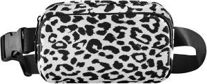 Abstract Black White Animal Waterproof Fanny Packs Women Hip Pack Belt Pouch Funky Waist Bag for Women
