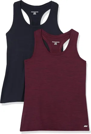 Amazon Essentials Women's Active Quick Dry Tech Stretch Racerback Tank Top (Available in Plus Size), Multipacks