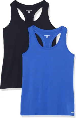 Amazon Essentials Women's Active Quick Dry Tech Stretch Racerback Tank Top (Available in Plus Size), Multipacks