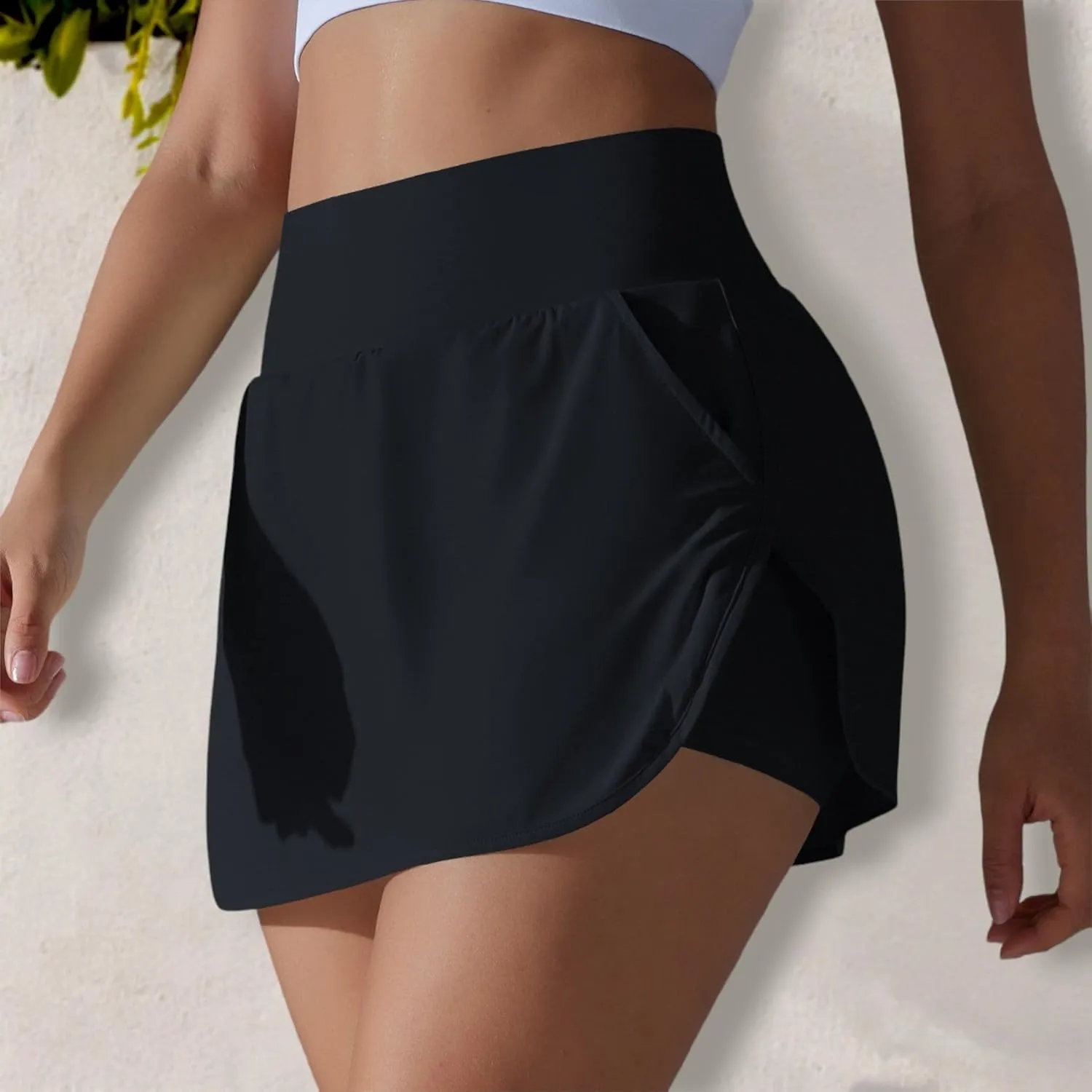 Anna-Kaci Women's High Waist Athletic Skort with Built-in Shorts and Side Pockets