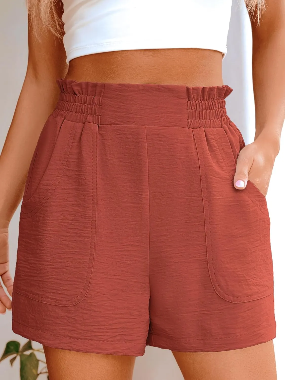 ANRABESS Women Summer Casual Shorts Elastic High Waisted Wide Leg Cute Dressy Beach Shorts 2025 Fashion Vacation Outfits