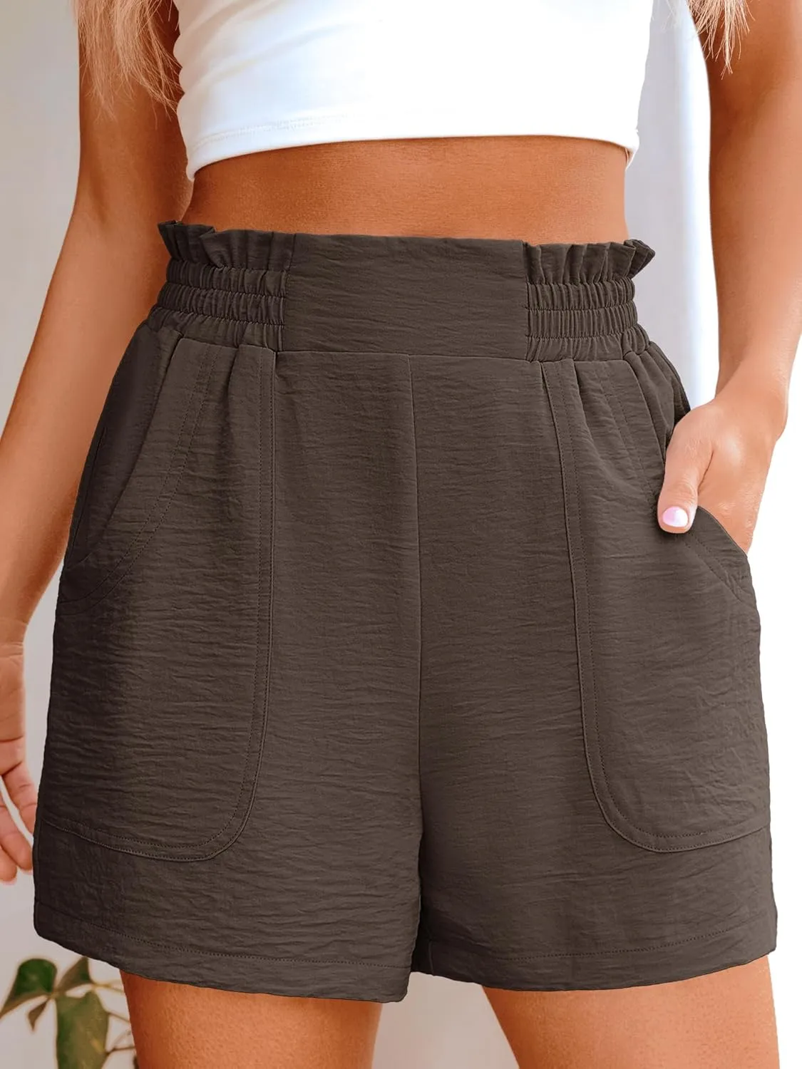 ANRABESS Women Summer Casual Shorts Elastic High Waisted Wide Leg Cute Dressy Beach Shorts 2025 Fashion Vacation Outfits