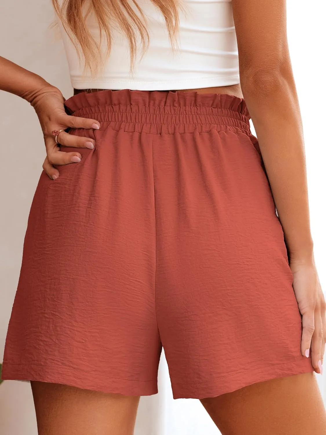 ANRABESS Women Summer Casual Shorts Elastic High Waisted Wide Leg Cute Dressy Beach Shorts 2025 Fashion Vacation Outfits