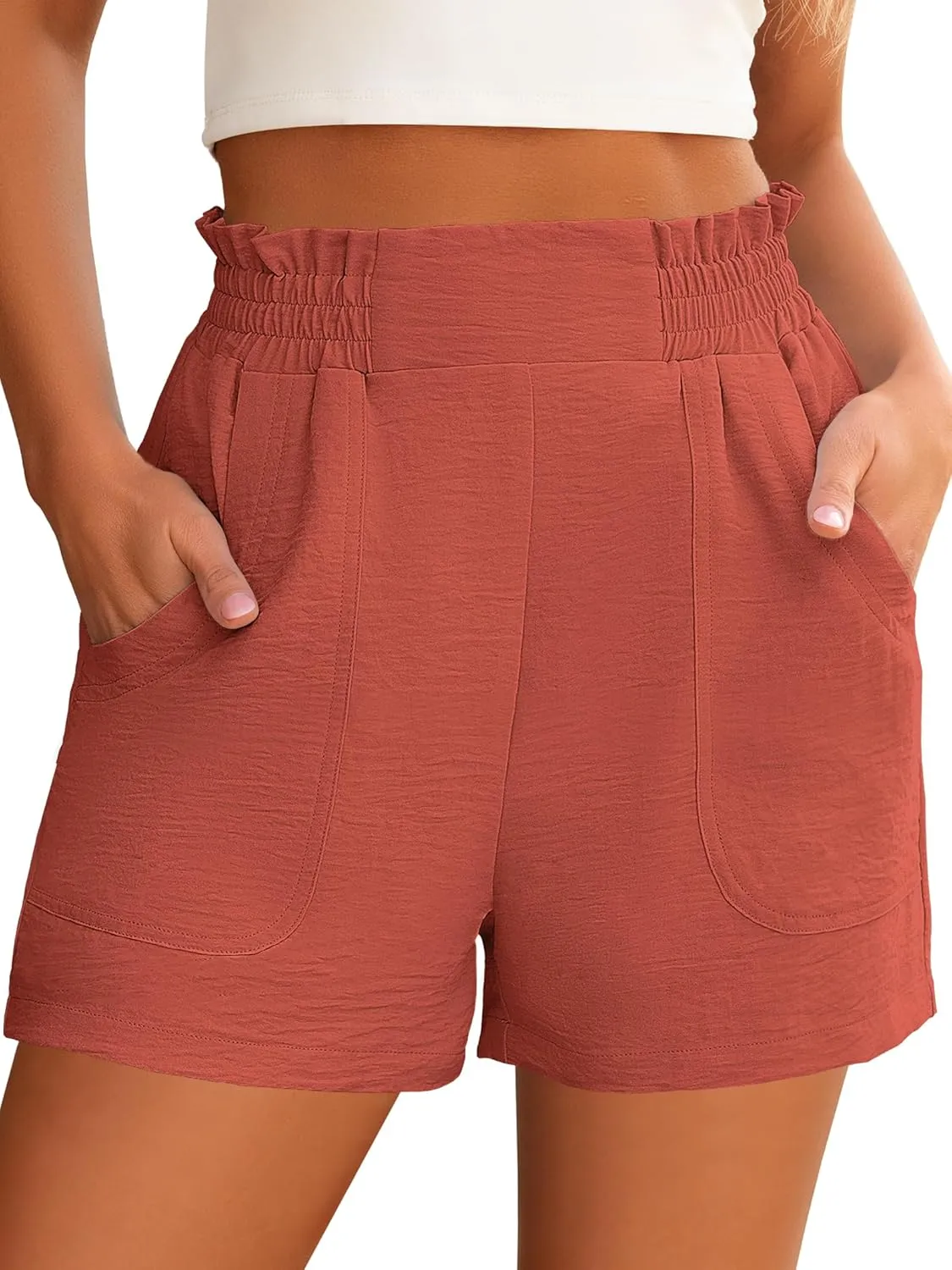 ANRABESS Women Summer Casual Shorts Elastic High Waisted Wide Leg Cute Dressy Beach Shorts 2025 Fashion Vacation Outfits