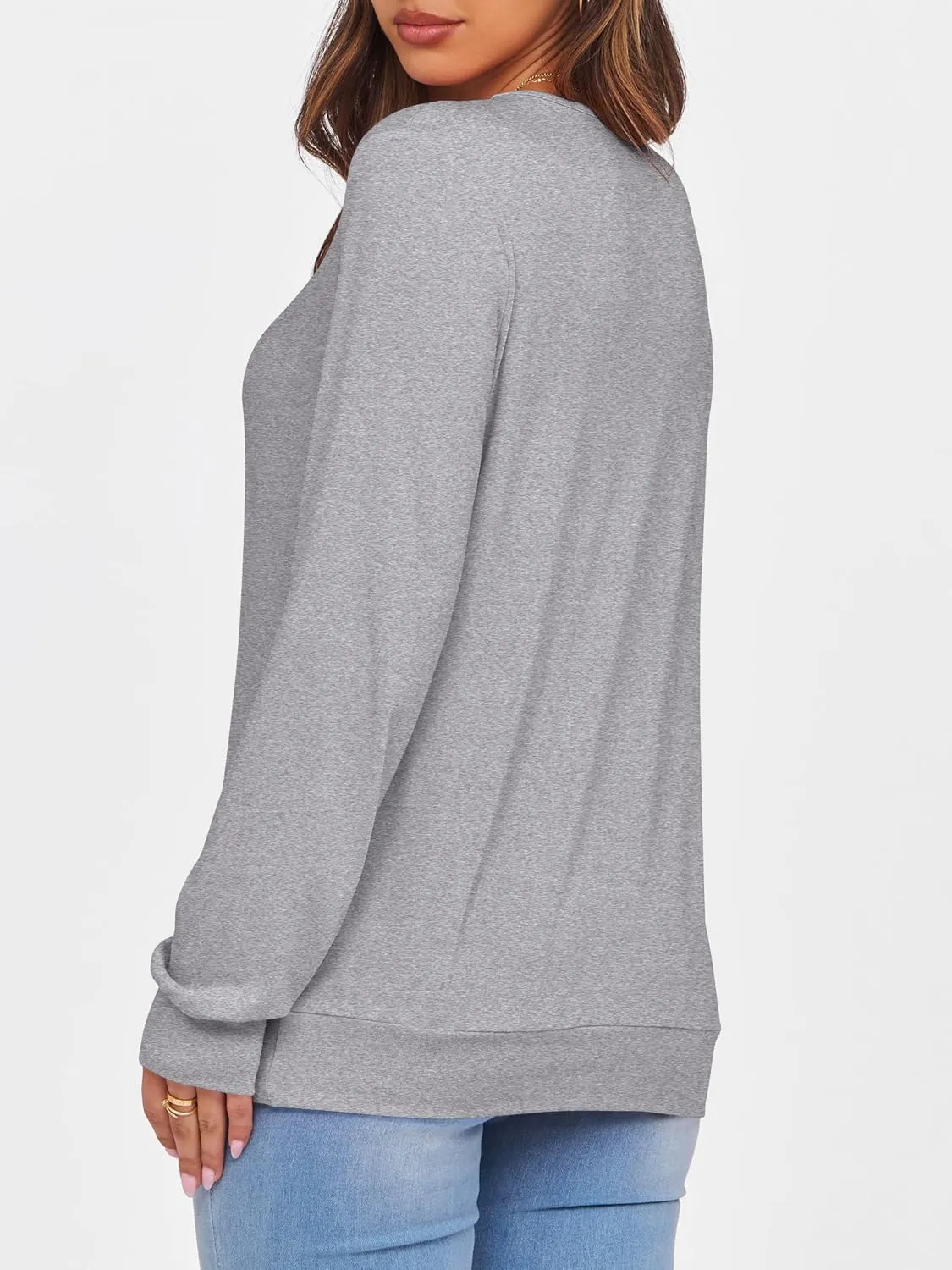 ANRABESS Women's Long Sleeve Shirts Casual Loose V Neck Basic Tees Tops 2025 Fall T-Shirt Outfits