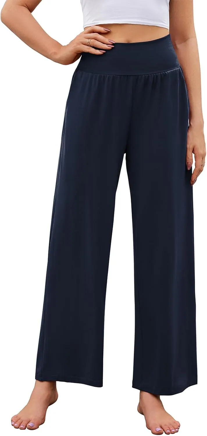 Arolina Wide Leg Yoga Pants for Women 2025 Casual Loose Sweatpants High Waisted Comfy Lounge Pajama Palazzo with Pockets