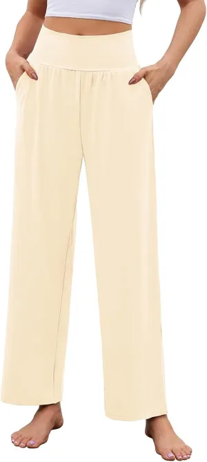 Arolina Wide Leg Yoga Pants for Women 2025 Casual Loose Sweatpants High Waisted Comfy Lounge Pajama Palazzo with Pockets