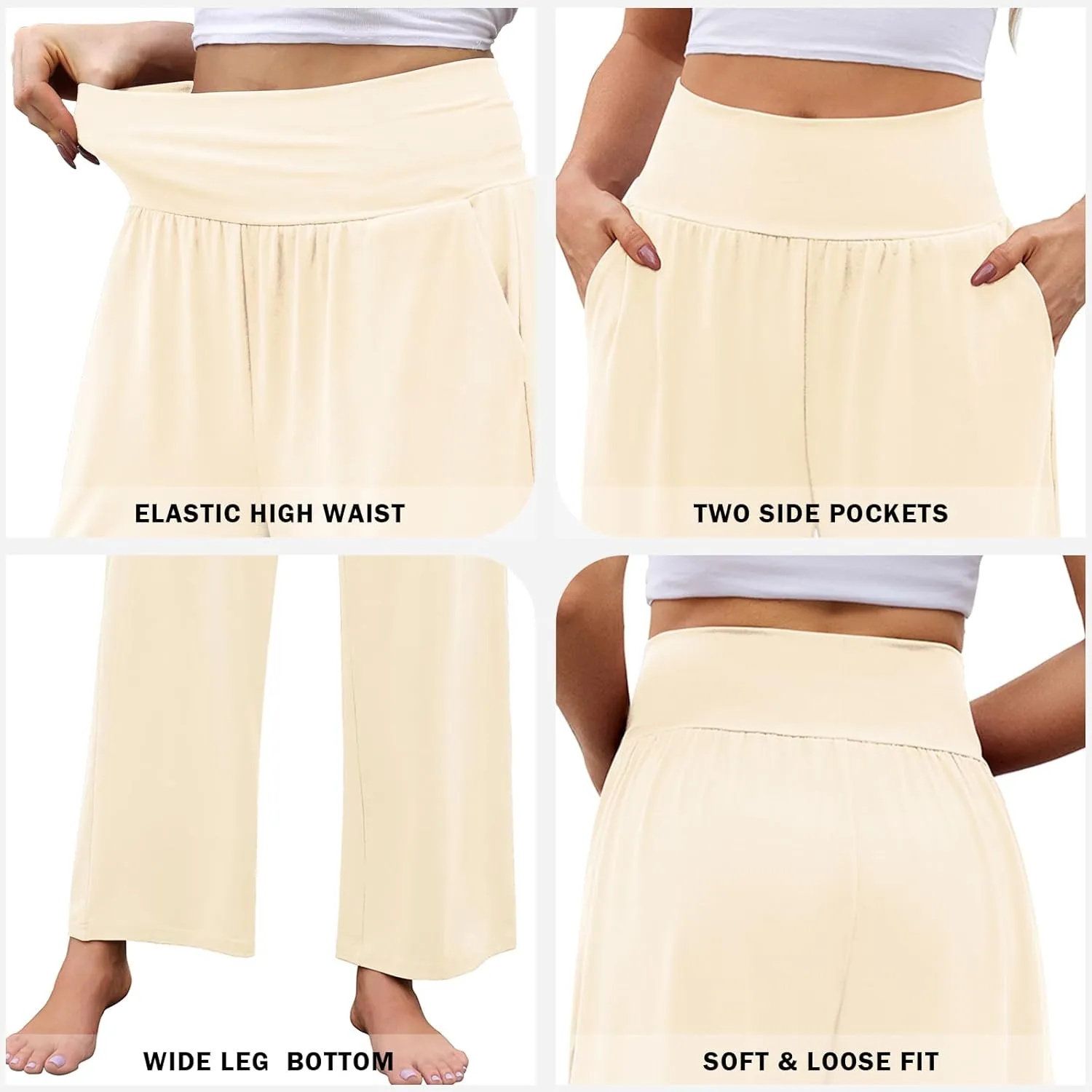 Arolina Wide Leg Yoga Pants for Women 2025 Casual Loose Sweatpants High Waisted Comfy Lounge Pajama Palazzo with Pockets