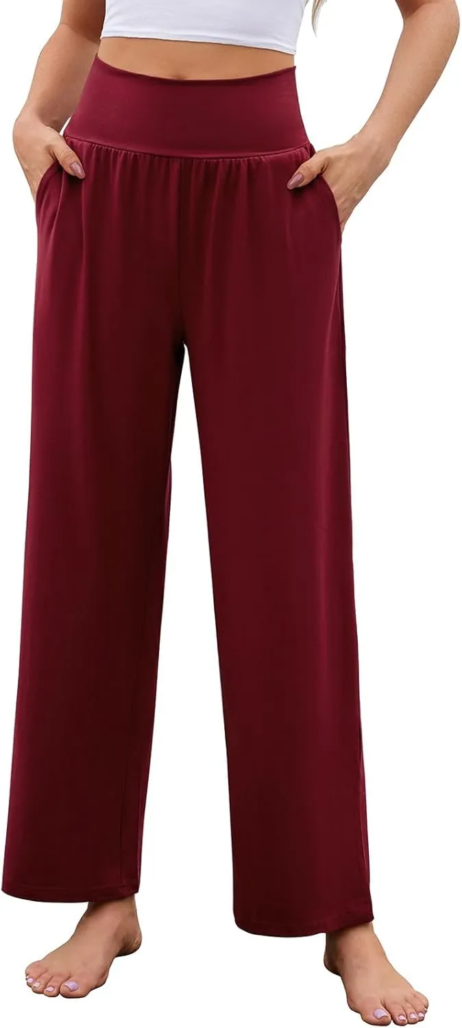 Arolina Wide Leg Yoga Pants for Women 2025 Casual Loose Sweatpants High Waisted Comfy Lounge Pajama Palazzo with Pockets