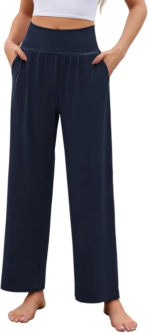 Arolina Wide Leg Yoga Pants for Women 2025 Casual Loose Sweatpants High Waisted Comfy Lounge Pajama Palazzo with Pockets