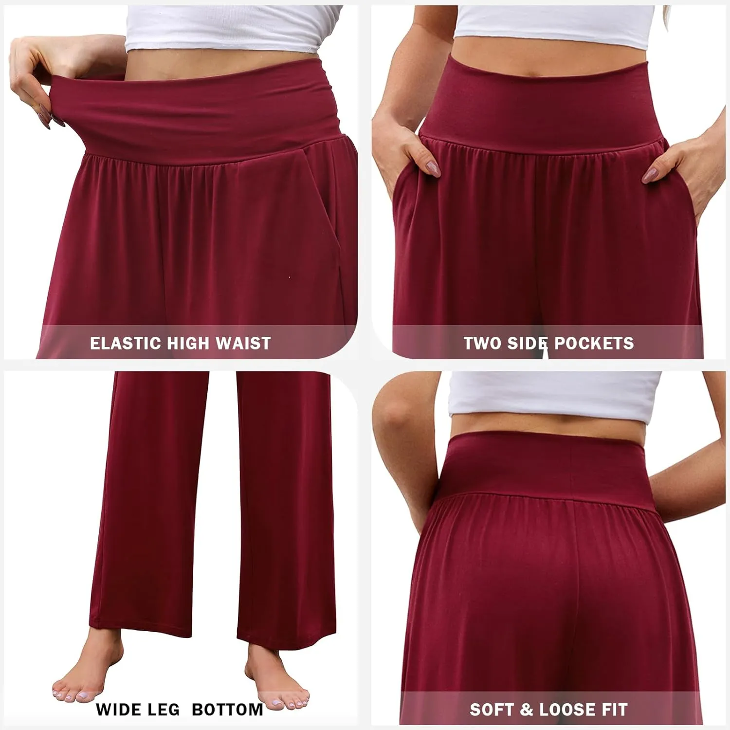 Arolina Wide Leg Yoga Pants for Women 2025 Casual Loose Sweatpants High Waisted Comfy Lounge Pajama Palazzo with Pockets