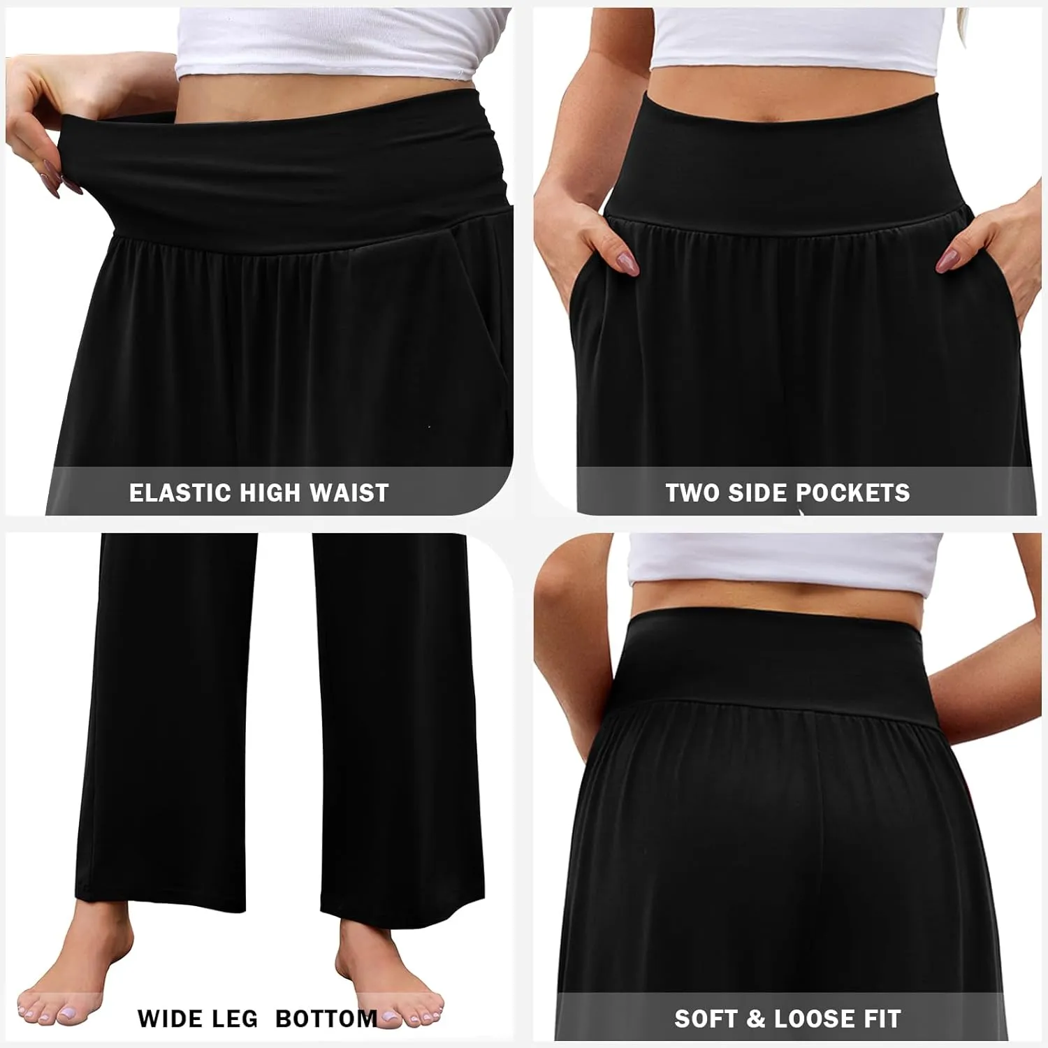 Arolina Wide Leg Yoga Pants for Women 2025 Casual Loose Sweatpants High Waisted Comfy Lounge Pajama Palazzo with Pockets