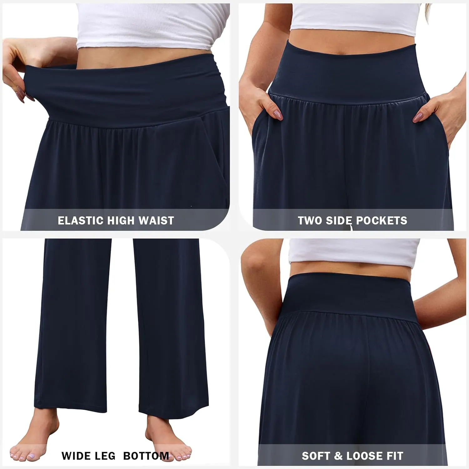 Arolina Wide Leg Yoga Pants for Women 2025 Casual Loose Sweatpants High Waisted Comfy Lounge Pajama Palazzo with Pockets
