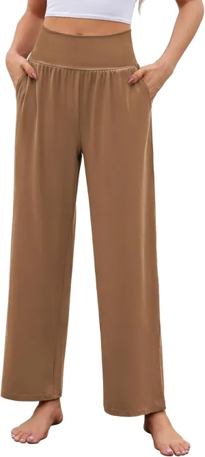 Arolina Wide Leg Yoga Pants for Women 2025 Casual Loose Sweatpants High Waisted Comfy Lounge Pajama Palazzo with Pockets