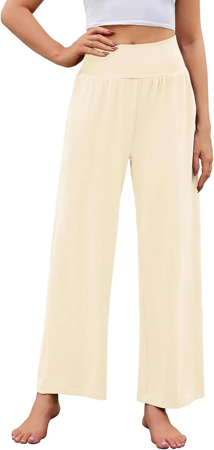 Arolina Wide Leg Yoga Pants for Women 2025 Casual Loose Sweatpants High Waisted Comfy Lounge Pajama Palazzo with Pockets