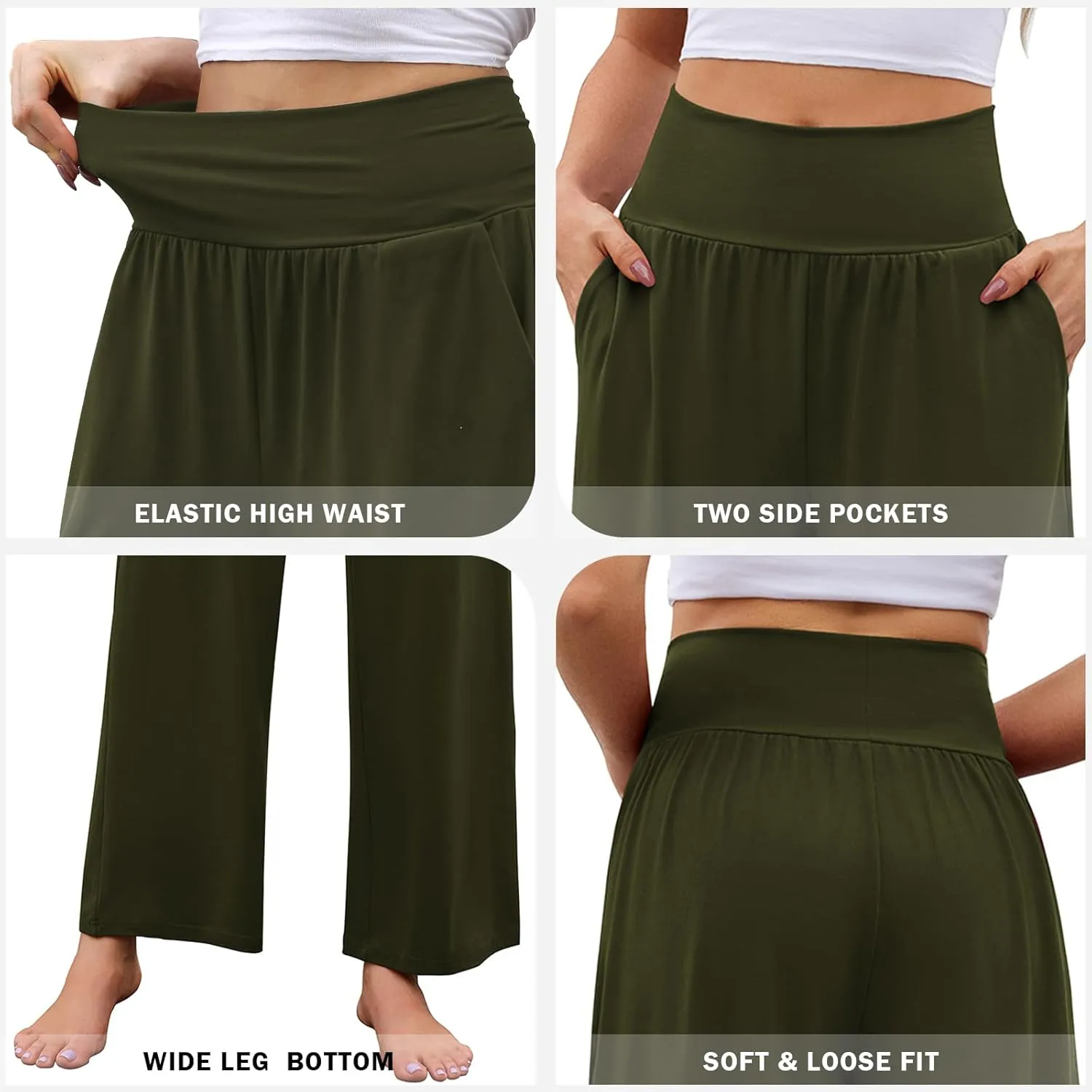 Arolina Wide Leg Yoga Pants for Women 2025 Casual Loose Sweatpants High Waisted Comfy Lounge Pajama Palazzo with Pockets