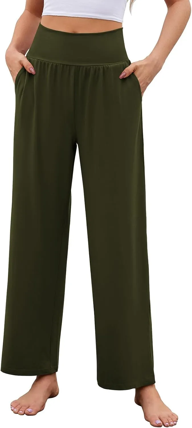 Arolina Wide Leg Yoga Pants for Women 2025 Casual Loose Sweatpants High Waisted Comfy Lounge Pajama Palazzo with Pockets