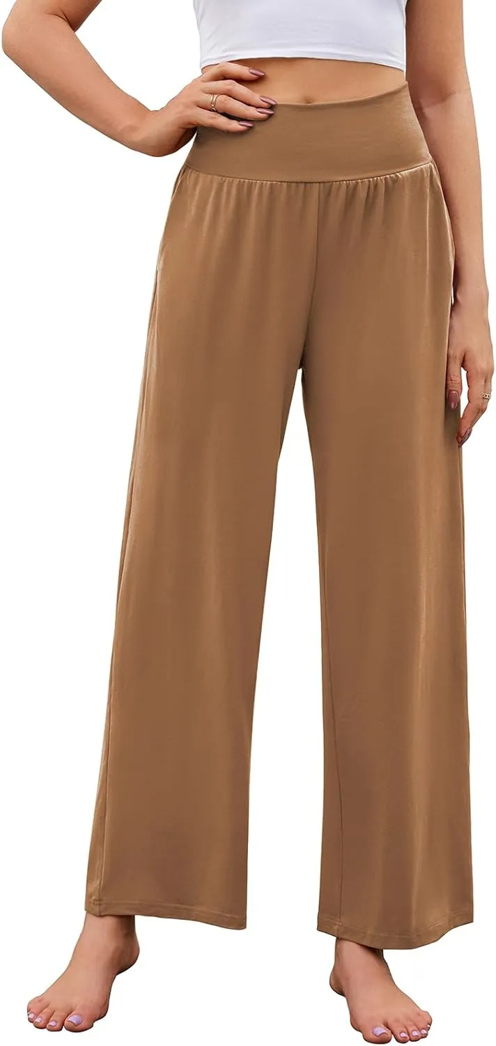 Arolina Wide Leg Yoga Pants for Women 2025 Casual Loose Sweatpants High Waisted Comfy Lounge Pajama Palazzo with Pockets