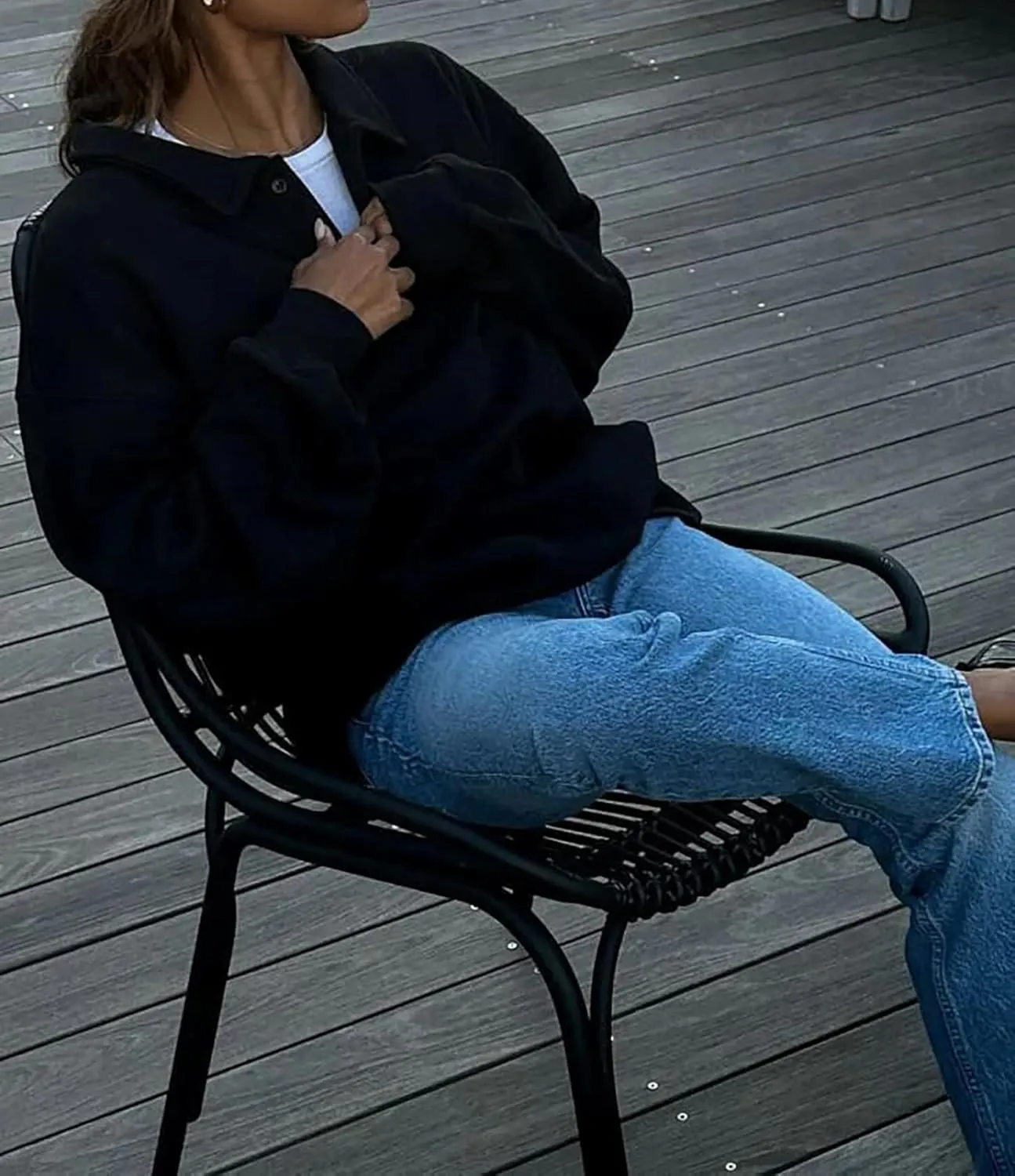 BAIGRAM Women Quarter Button Up Collar Polo Sweatshirt Oversized Fleece Fall Casual Pullover Tops 2024 Cute Outfits
