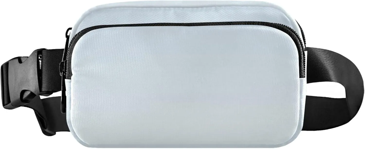 Blue White Ombre Fanny Packs for Women Waterproof Everywhere Belt Bag Funky Crossbody Waist Bag