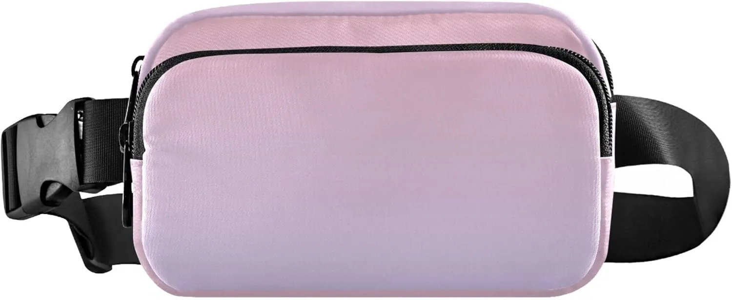 Blush Pink Lavender Blue Gradient Waterproof Womens Fanny Pack Hip Bag Belt Purse Funky Cross Body Waist Pack