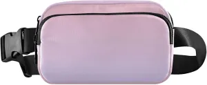 Blush Pink Lavender Blue Gradient Waterproof Womens Fanny Pack Hip Bag Belt Purse Funky Cross Body Waist Pack