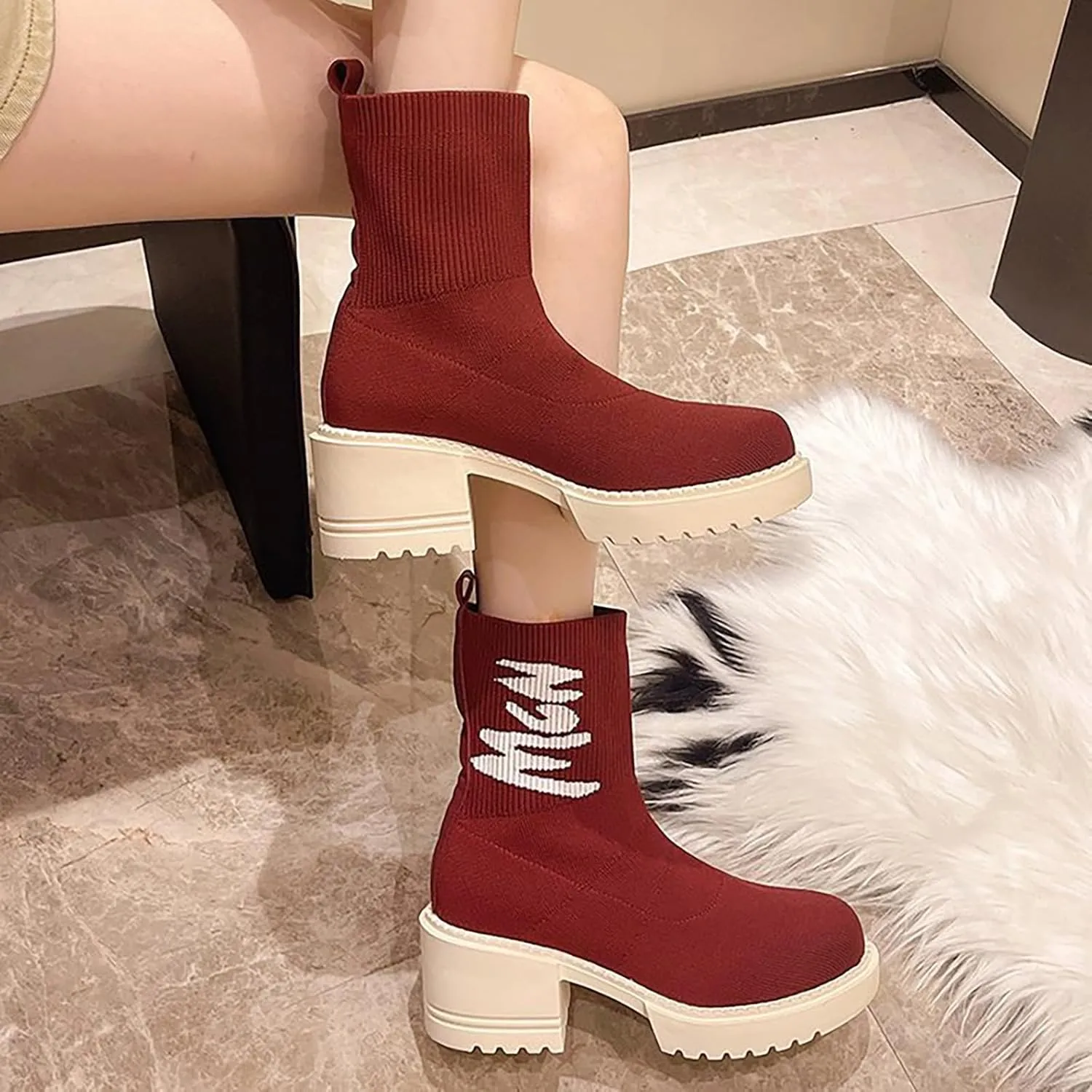 Boots Women Wide Ankle Boots for Women Gold Booties for Women Black Heels for Women Chunky Heel Womens Booties and Ankle Boots Leather Low Heel Ankle Boot