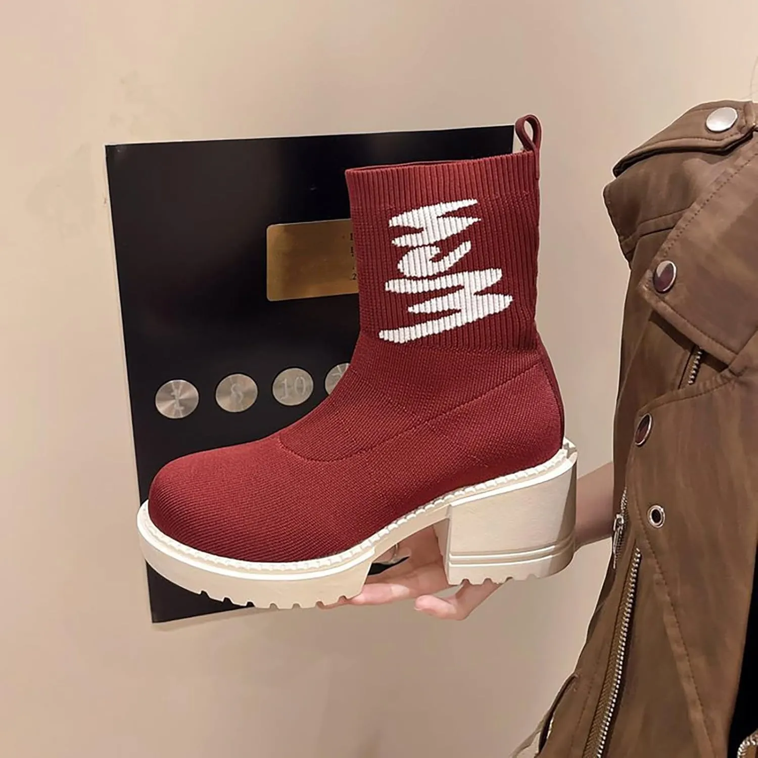 Boots Women Wide Ankle Boots for Women Gold Booties for Women Black Heels for Women Chunky Heel Womens Booties and Ankle Boots Leather Low Heel Ankle Boot