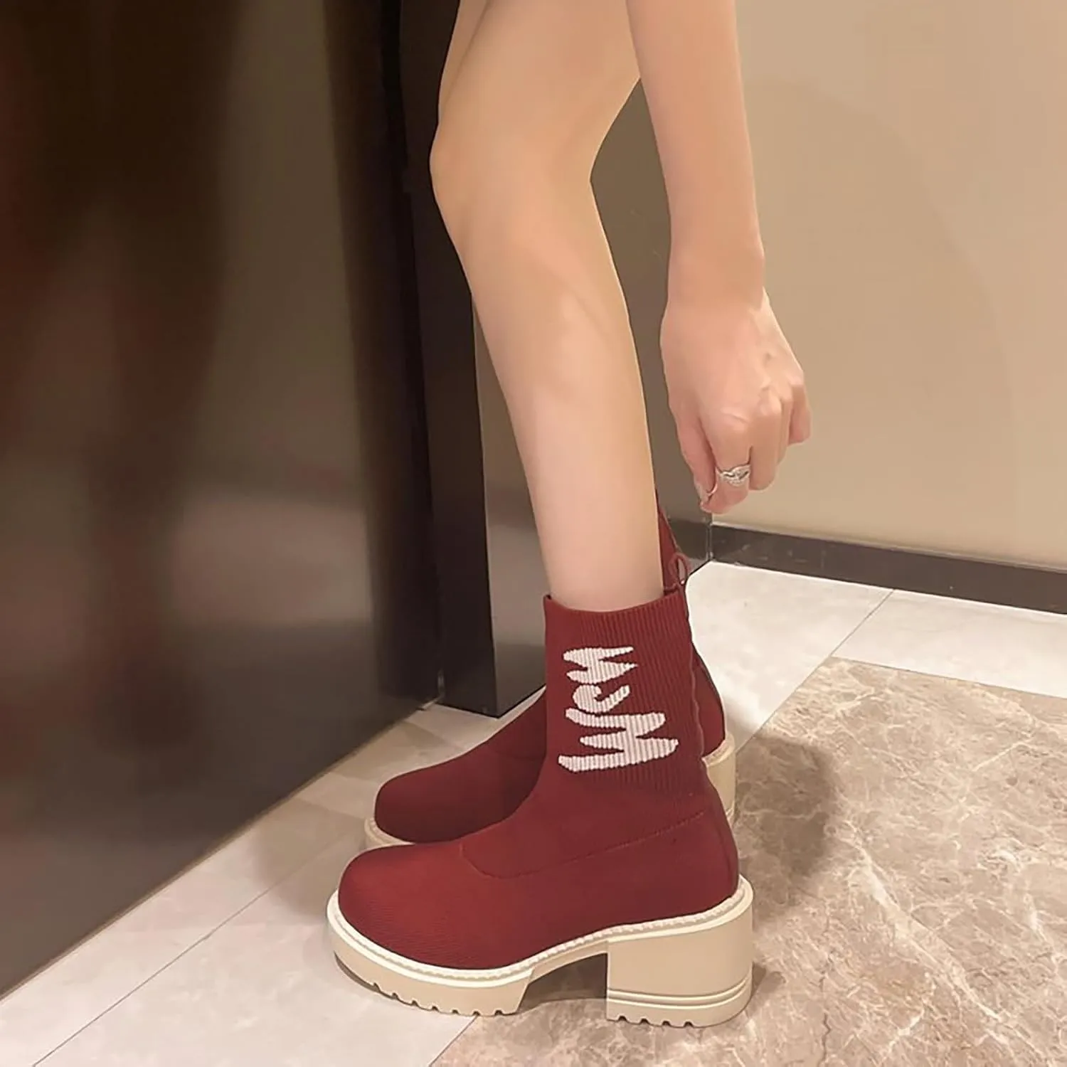 Boots Women Wide Ankle Boots for Women Gold Booties for Women Black Heels for Women Chunky Heel Womens Booties and Ankle Boots Leather Low Heel Ankle Boot