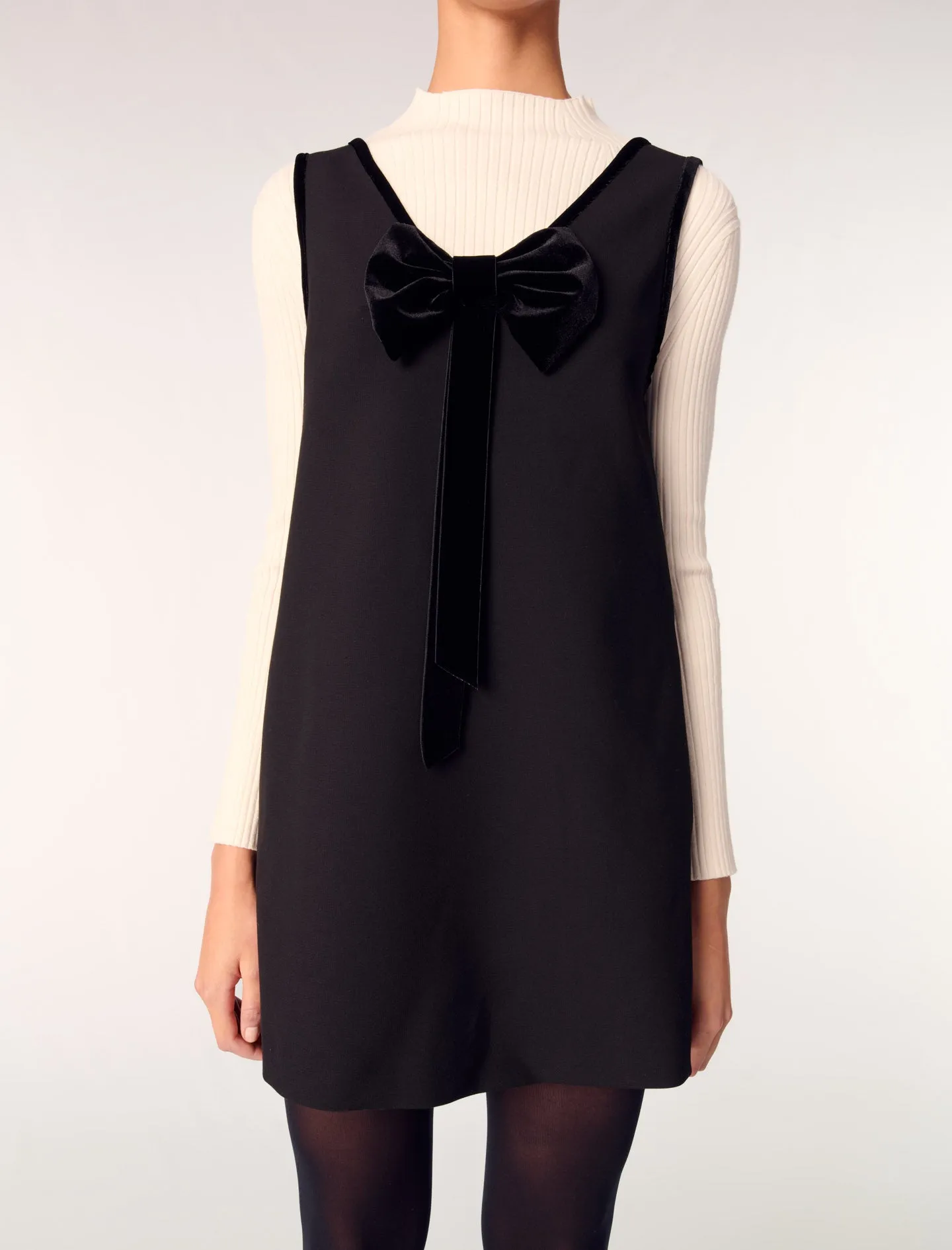 Bow-embellished mini dress