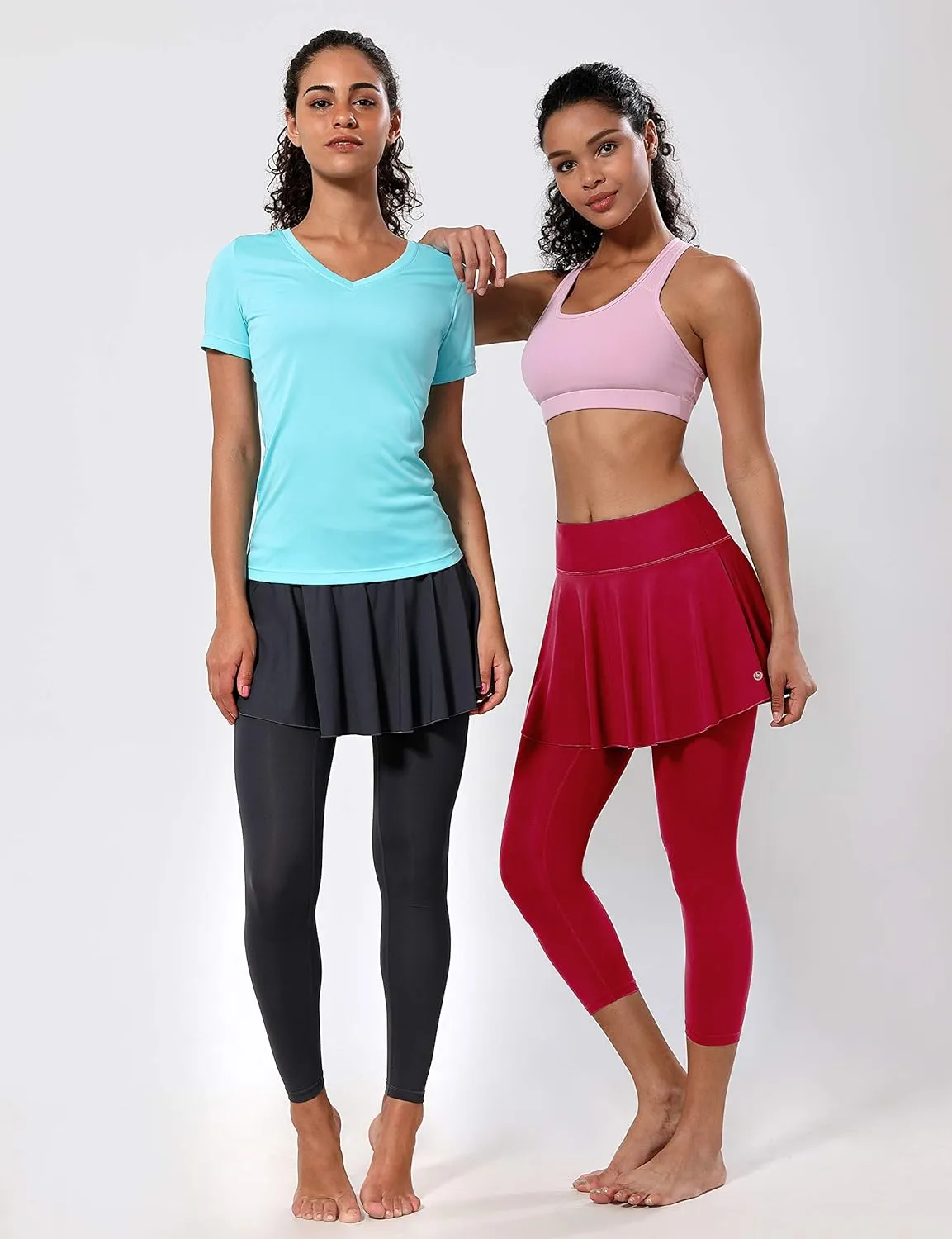BUBBLELIME 19"/26" XXS-XL Women's UPF 50  Adjustable Running Skort with Leggings Pockets Active Sport Golf Tennis Skirt