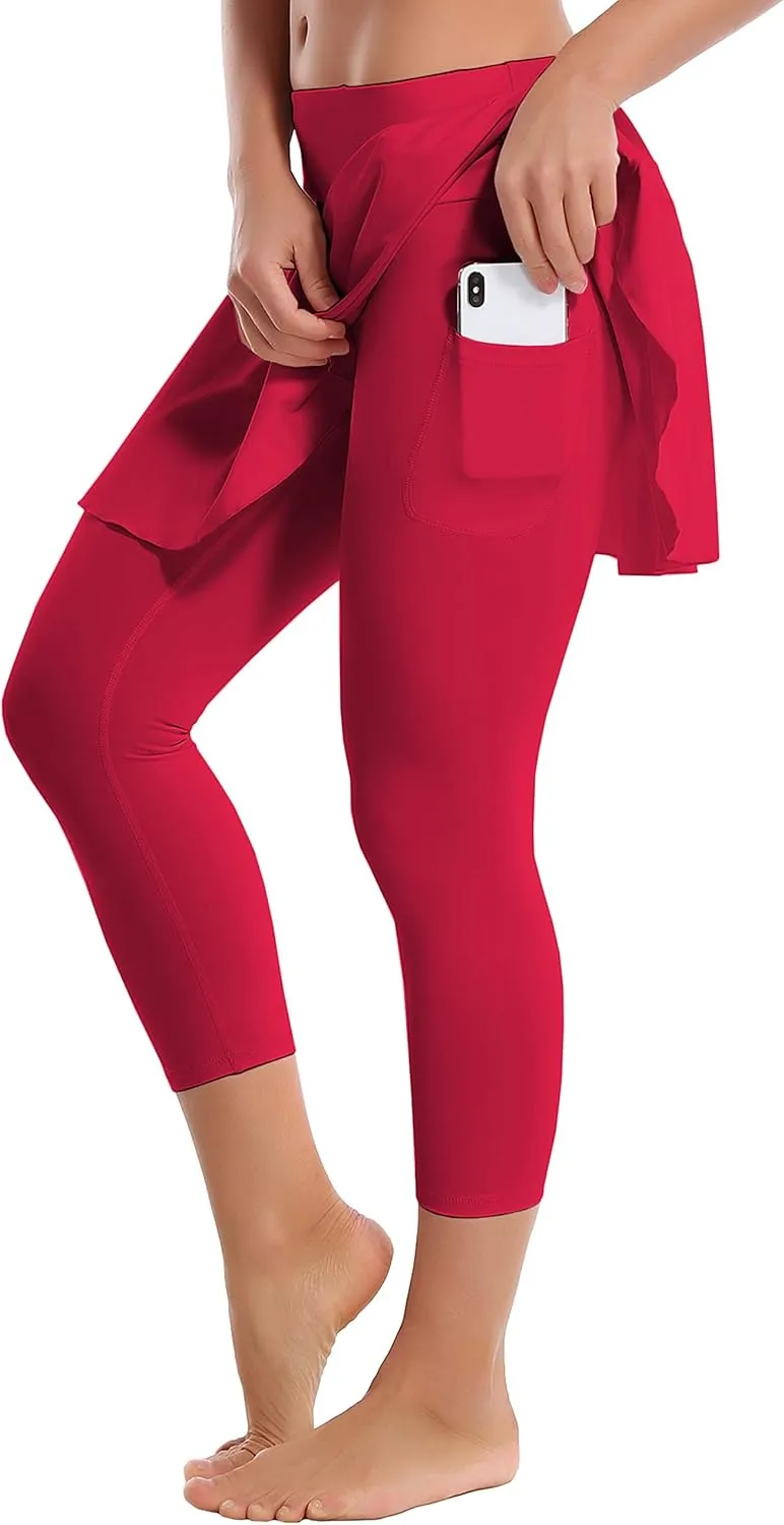 BUBBLELIME 19"/26" XXS-XL Women's UPF 50  Adjustable Running Skort with Leggings Pockets Active Sport Golf Tennis Skirt