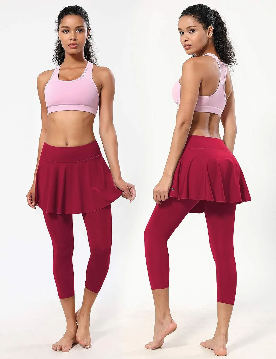 BUBBLELIME 19"/26" XXS-XL Women's UPF 50  Adjustable Running Skort with Leggings Pockets Active Sport Golf Tennis Skirt