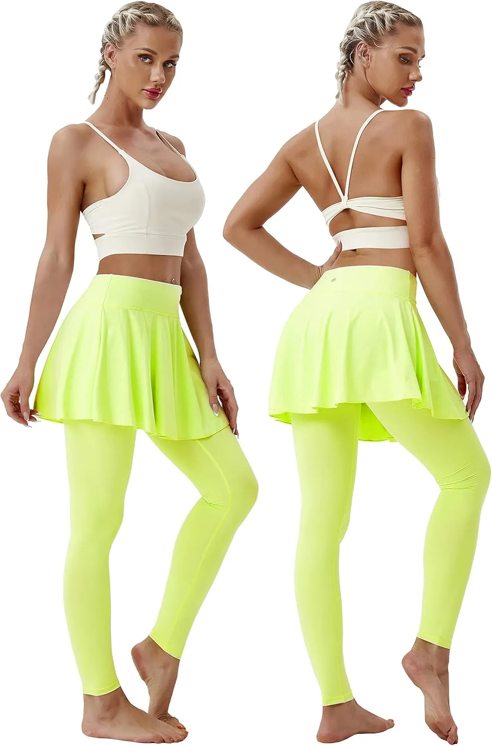 BUBBLELIME 19"/26" XXS-XL Women's UPF 50  Adjustable Running Skort with Leggings Pockets Active Sport Golf Tennis Skirt