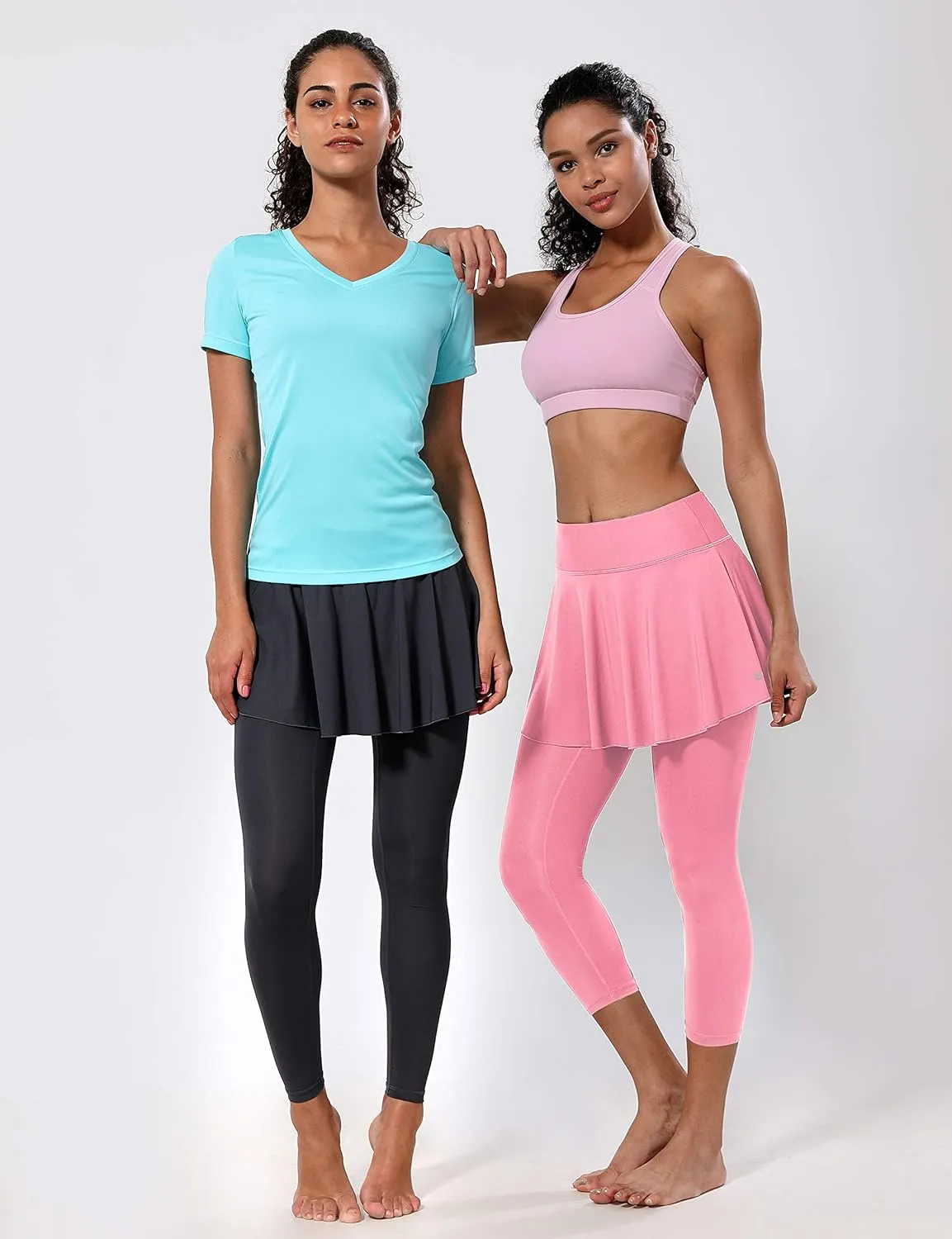 BUBBLELIME 19"/26" XXS-XL Women's UPF 50  Adjustable Running Skort with Leggings Pockets Active Sport Golf Tennis Skirt