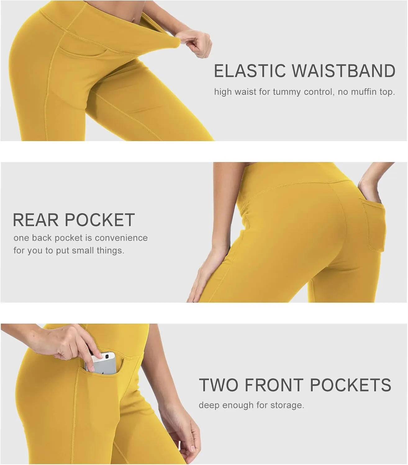 Cakulo Womens Capri Yoga Flare Pants Workout Athletic Active Summer Bootcut Capris Leggings Pockets