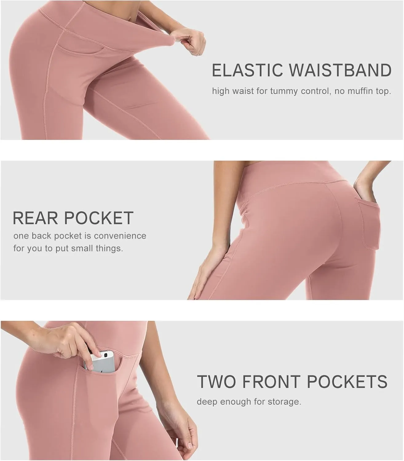 Cakulo Womens Capri Yoga Flare Pants Workout Athletic Active Summer Bootcut Capris Leggings Pockets