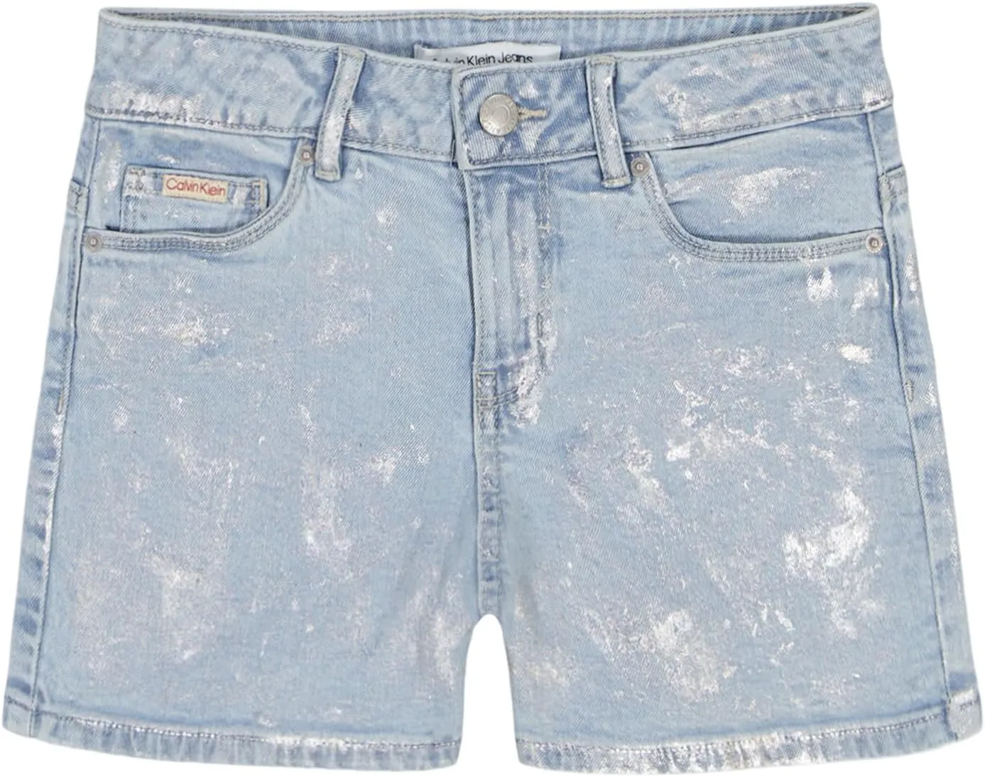 Calvin Klein Girls' Boyfriend Fit Stretch Denim Jean Shorts