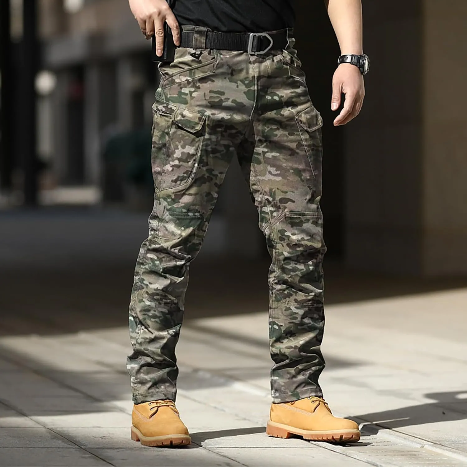 Camo Cargo Pants for Men Slim Fit Stretch Outdoor Hiking Hunting Safari Tactical Trousers Classic Military Army Pants